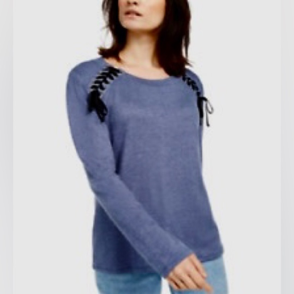 INC Lace-Up Scoop-Neck Top